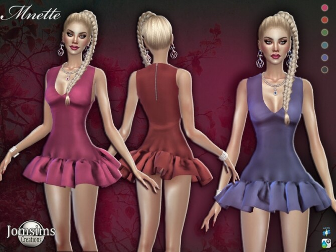 Sims 4 Mnette short dress by jomsims at TSR