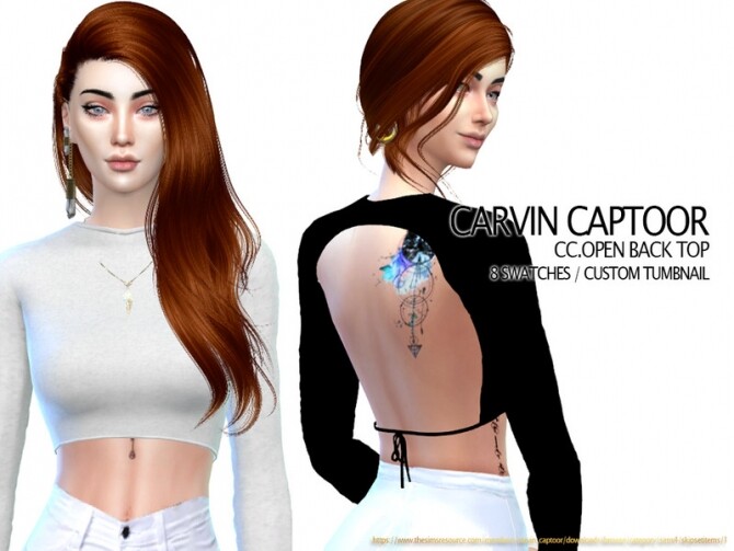 Sims 4 Open Back Top by carvin captoor at TSR