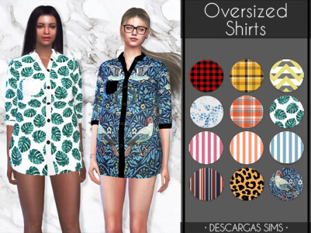 Oversized Shirts at Descargas Sims » Sims 4 Updates