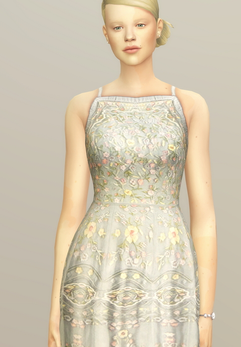 Sims 4 Pale Pastel Embroidered Tulle Gown at Rusty Nail