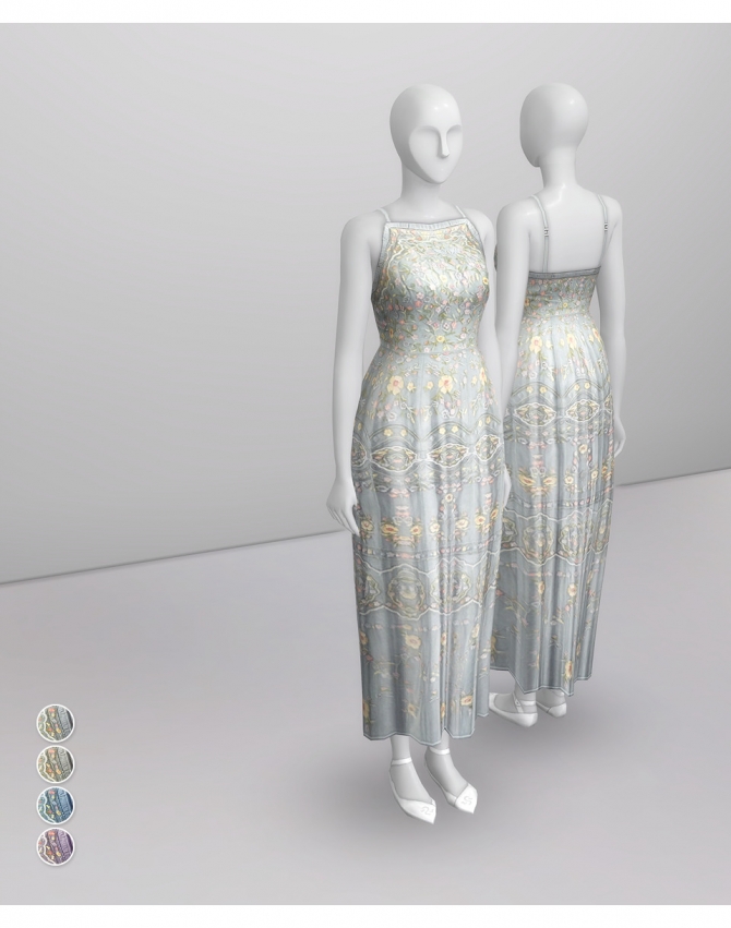 Pale Pastel Embroidered Tulle Gown at Rusty Nail » Sims 4 Updates