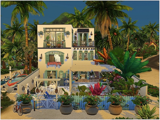 Santorini Villa by lotsbymanal at TSR » Sims 4 Updates