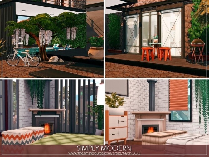 Sims 4 Simply Modern Home by MychQQQ at TSR
