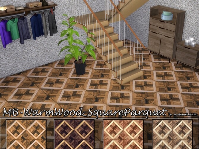 Sims 4 MB Warm Wood Square Parquet by matomibotaki at TSR