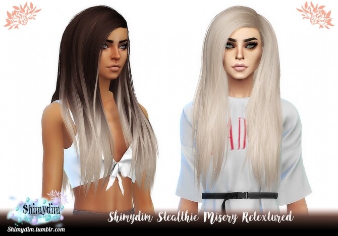 Sims 4 Stealthic Misery Hair Retexture Ombre Naturals Unnaturals at Shimydim Sims