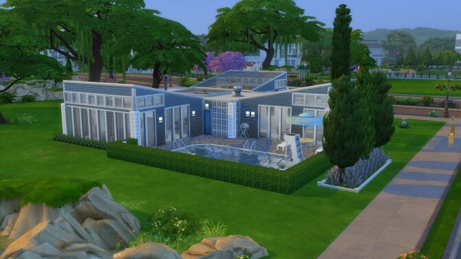 Sims 4 The Metropolitan Mid Century Modern Home by DominoPunkyHeart at Mod The Sims