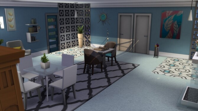 Sims 4 The Metropolitan Mid Century Modern Home by DominoPunkyHeart at Mod The Sims
