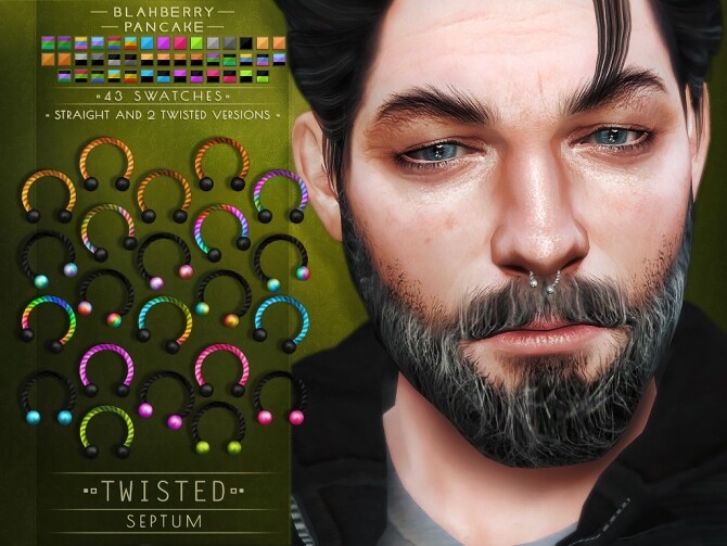 Sims 4 Twisted septums + nose & lip rings at Blahberry Pancake