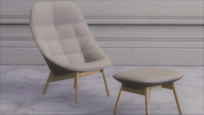 Sims 4 Uchiwa Chaise Longue, Armchair & Ottoman (P) at Meinkatz Creations