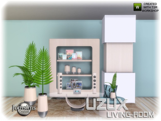 Uzux living room decor by jomsims at TSR » Sims 4 Updates