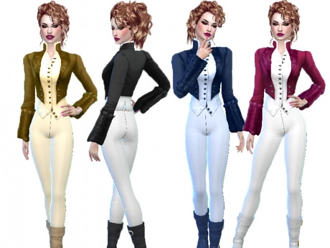 Sims 4 Victorian top with pants by TrudieOpp at TSR