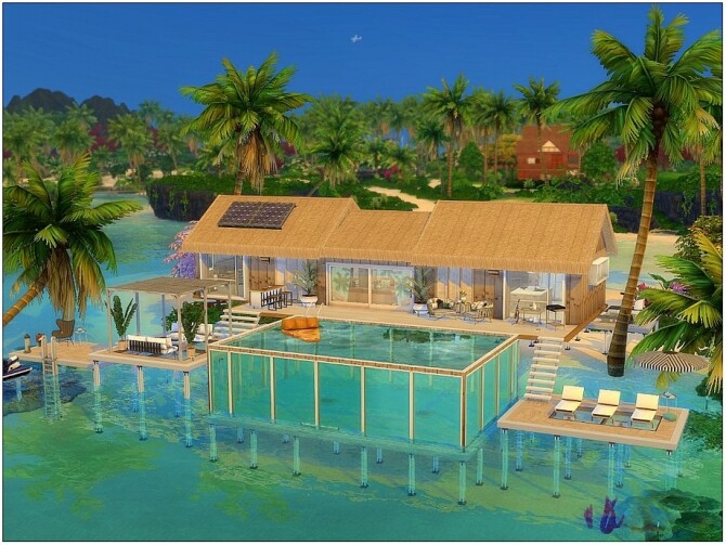 Sims 4 Blue Island House by lotsbymanal at TSR