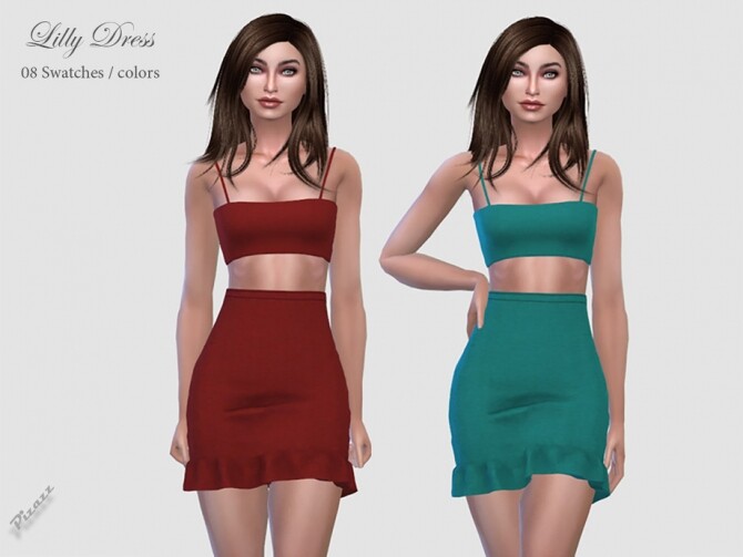 Sims 4 Lilly Dress by pizazz at TSR