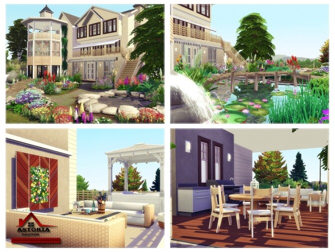 Sims 4 ASTORIA HOUSE NO CC by marychabb at TSR