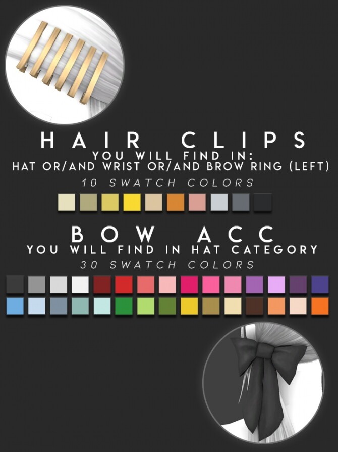 Sims 4 ANNA HAIR + HAIR CLIPS AND BOW ACC at Candy Sims 4