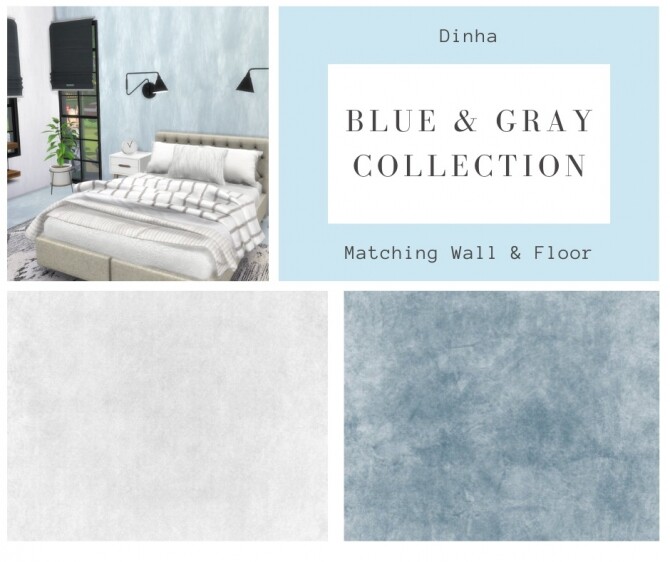 Sims 4 Matching Walls and Floor Blue and Gray Collection (P) at Dinha Gamer