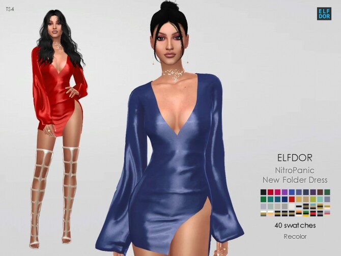 Sims 4 NitroPanic New Folder Dress RC at Elfdor Sims
