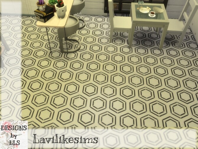 Sims 4 Double Hex Floor by lavilikesims at TSR
