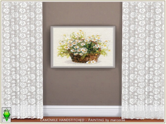 Sims 4 Camomile Handstitched Painting by marcorse at TSR