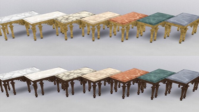 Sims 4 XVIIIth century Dining Table ver.2 by TheJim07 at Mod The Sims