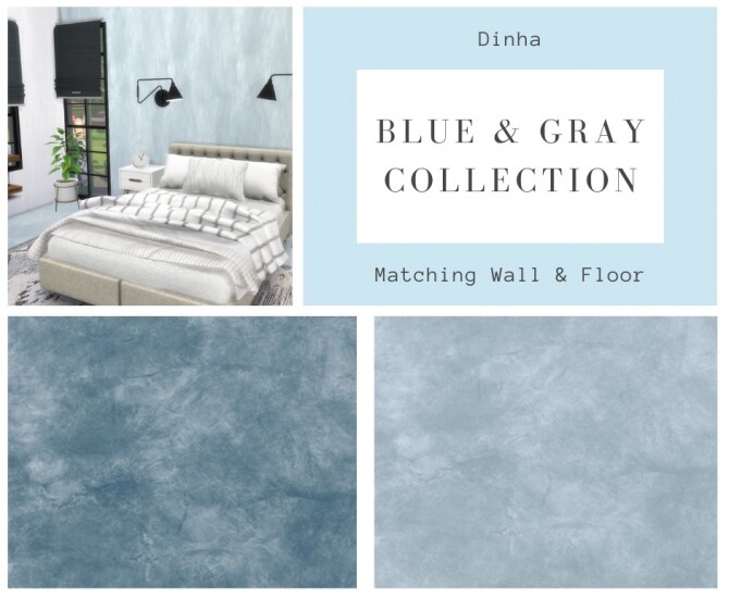 Sims 4 Matching Walls and Floor Blue and Gray Collection (P) at Dinha Gamer