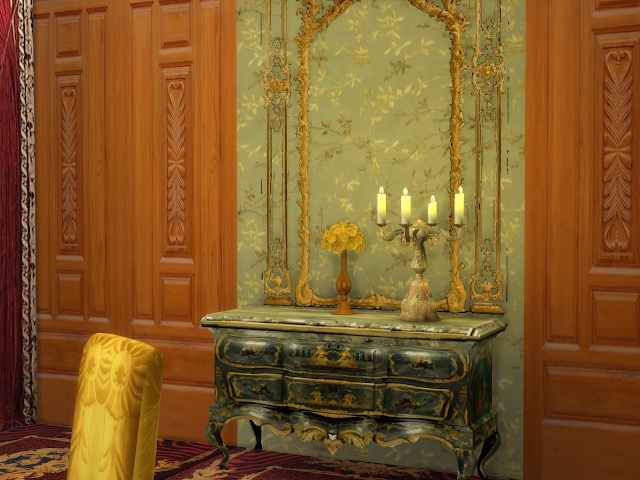 Sims 4 Italian Green Chinoiserie Lacquered Commode at Anna Quinn Stories