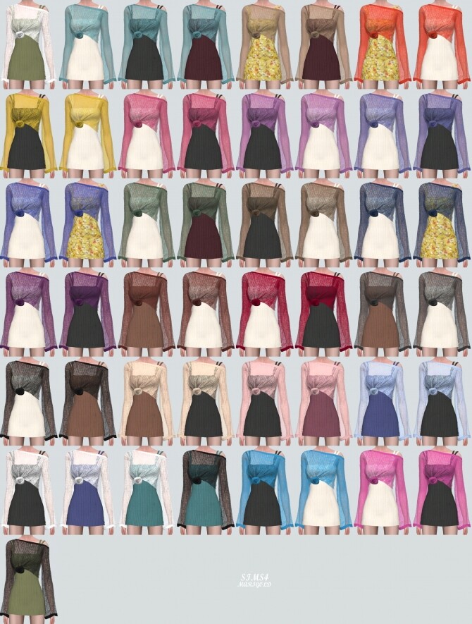 Sims 4 See through Knit With Mini Dress at Marigold