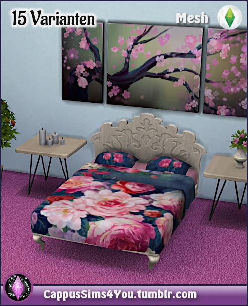 Sims 4 Bed frame recolors at CappusSims4You