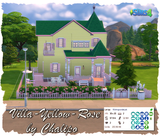 Sims 4 Yellow Rose Villa by Chalipo at All 4 Sims