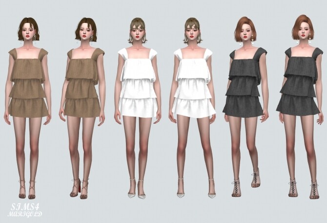 Sims 4 3 Tiered Mini Dress at Marigold