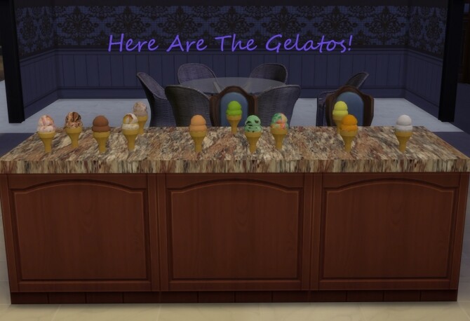 Sims 4 Gelato Parlor With 16 Custom Flavors by Laurenbell2016 at Mod The Sims