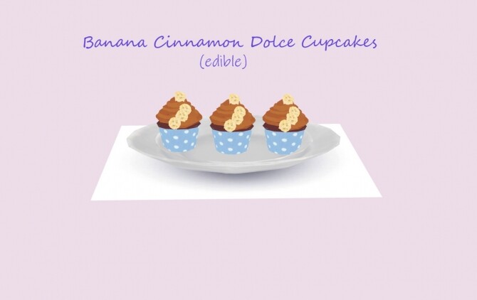 Sims 4 Banana Cinnamon Dolce Cupcakes by Laurenbell2016 at Mod The Sims