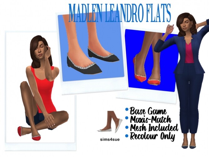 Sims 4 BG ANKLE SOCKS & MADLEN’S LEANDRO FLATS at Sims4Sue