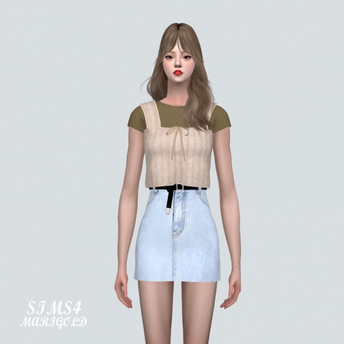 N Bustier With T-shirts at Marigold » Sims 4 Updates