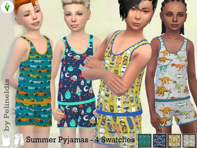 Sims 4 Boys Summer Pyjamas by Pelineldis at TSR