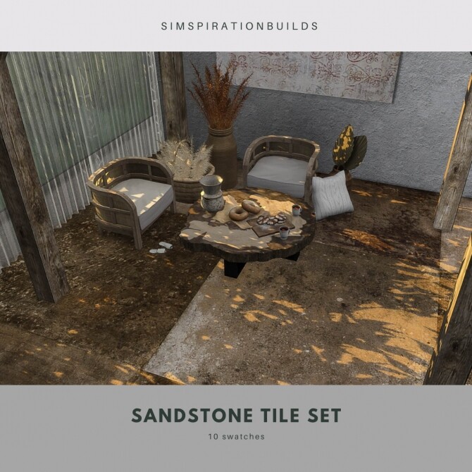 Sims 4 Sandstone tile set at Simspiration Builds