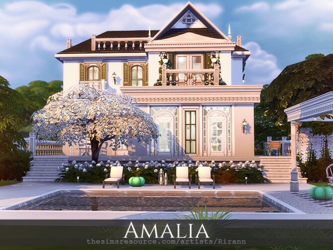 Sims 4 Amalia house by Rirann at TSR