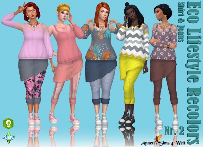 Sims 4 Shirt & Jeans Nr. 2 at Annett’s Sims 4 Welt
