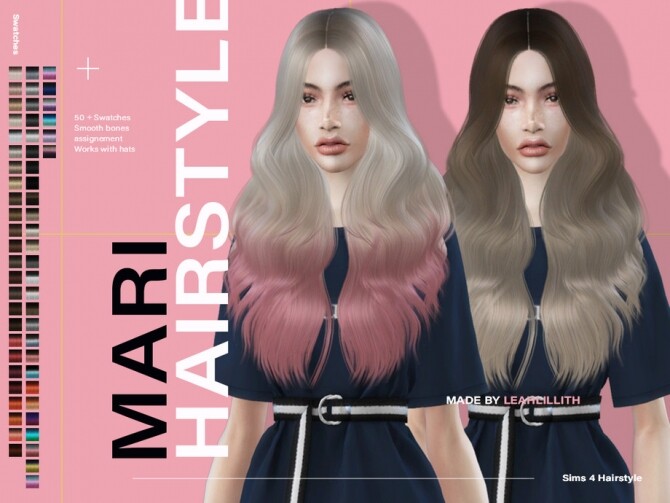 Sims 4 Mari Hairstyle by LeahLillith at TSR