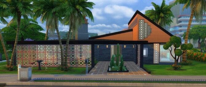 Sims 4 The Bel Air Mid Century Modern Home by DominoPunkyHeart at Mod The Sims
