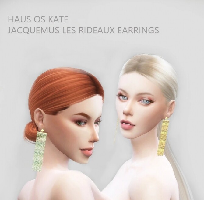 Sims 4 Crystal pearls dangling earrings at Haus of Kate
