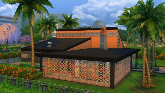 Sims 4 The Bel Air Mid Century Modern Home by DominoPunkyHeart at Mod The Sims