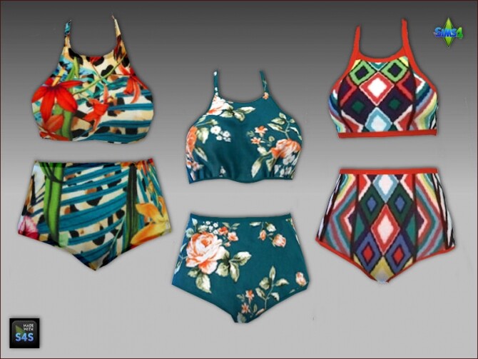 Sims 4 Swimsuits, hats and flip flops by Mabra at Arte Della Vita
