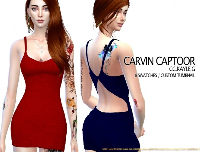 Sims 4 Kayle G dress by carvin captoor at TSR