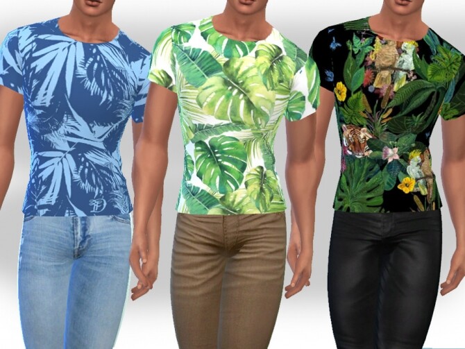 Sims 4 Male Sims Summer Egzotic Tops by Saliwa at TSR