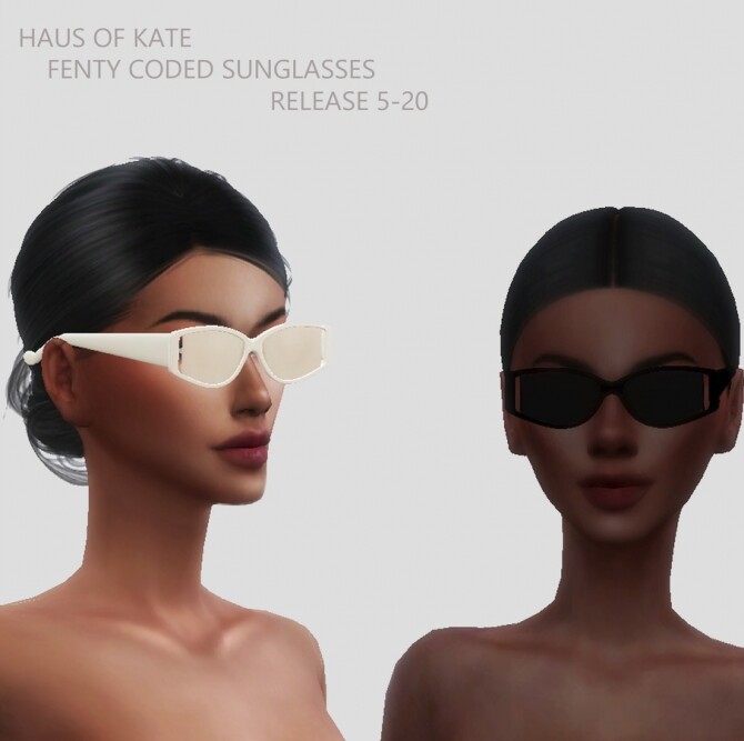 Sims 4 Retro rectangular sunglasses at Haus of Kate