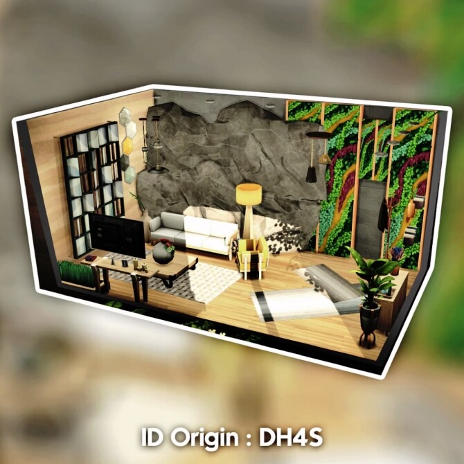 Sims 4 Eco living room at DH4S