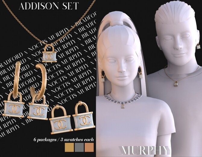 Sims 4 Addison Set: pendant & earrings by Silence Bradford at MURPHY