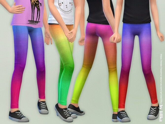 Sims 4 Ombre Leggings for Girls by lillka at TSR