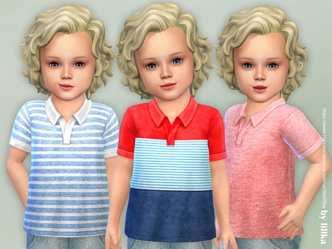 Toddler Boys Polo Shirt 02 By Lillka At Tsr Sims 4 Updates